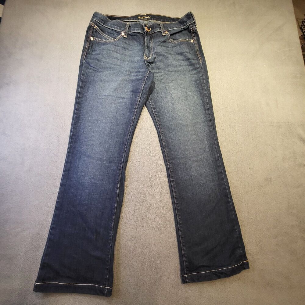 Old Navy Jeans Womens 8 Blue The Diva Low Rise Bootcut Stretch Distressed Denim